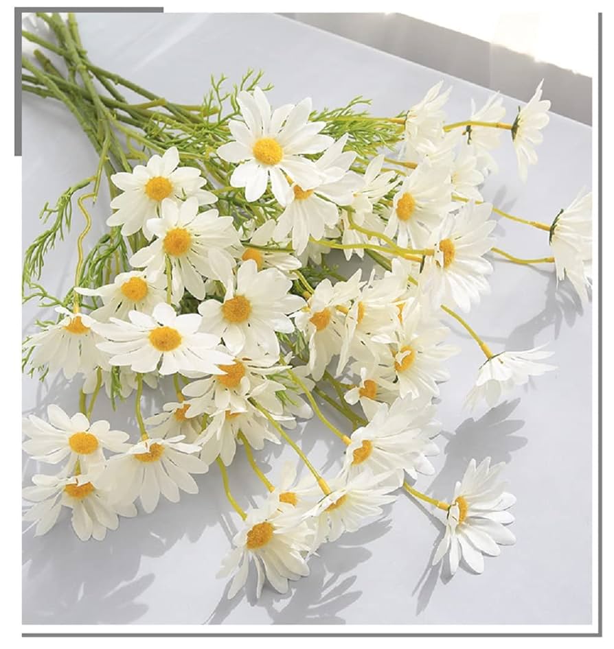 az モールフラワー　デイジー6束　枯れないお花　ハンドメイド　卒業・入学 Amazon｜造花 絹花の花束 デイジー 6束30本 人工観葉植物 母の日